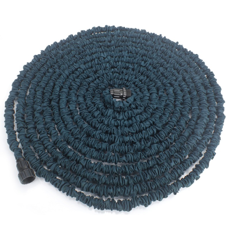 Garden Hose with Spray Nozzle 100FT Stretchable (US Standard Connector) Dark Green Alimart