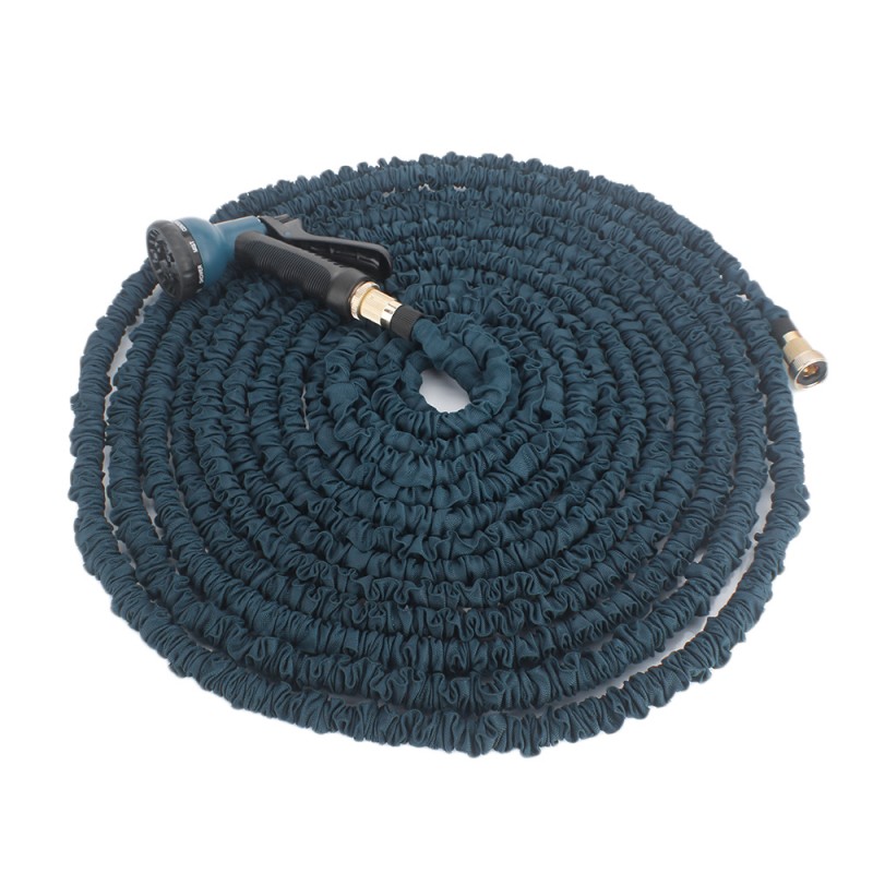 Garden Hose with Spray Nozzle 50FT Expandable (US Standard Connector) Dark Green Alimart