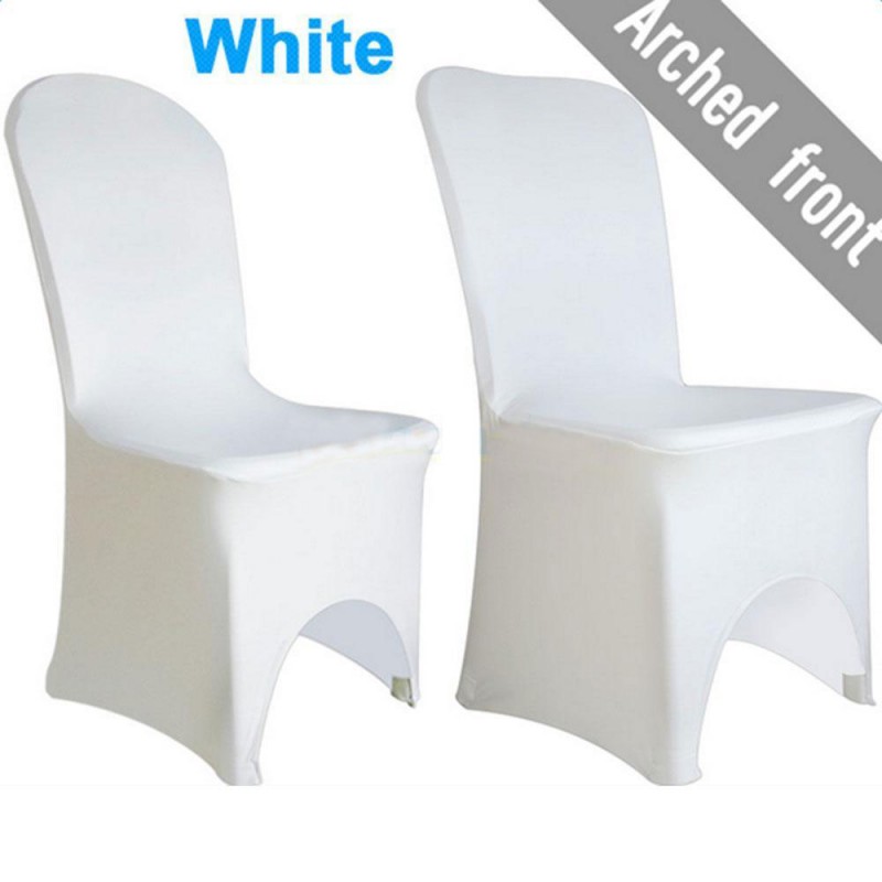 Chair Covers 50pcs Elastic Polyester Spandex Arched Front Covers White