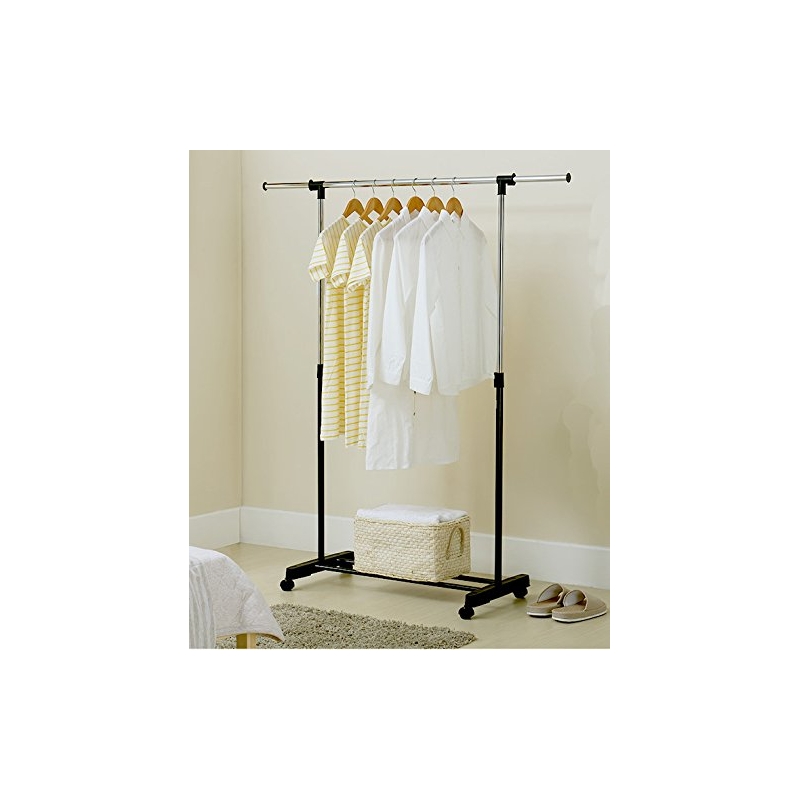 Single Garment Rack Clothes Adjustable Portable Hanging Rail By Home