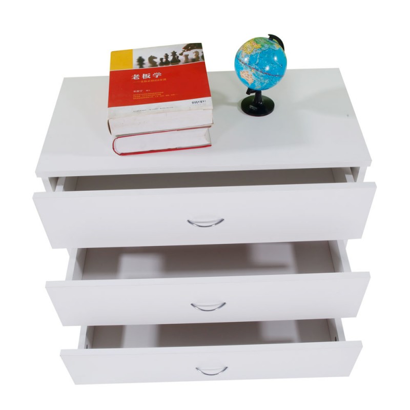 MDF 3Drawer Dresser Wood Simple White Alimart