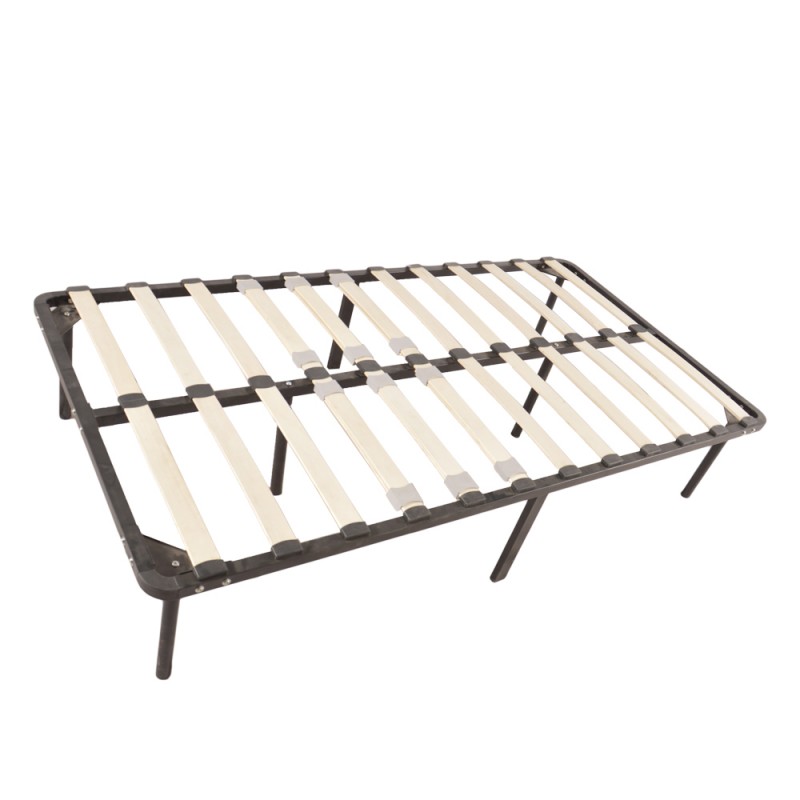 Wooden Bed Slat and Metal Iron Stand Twin Size Iron Bed 74"x 38"x 14