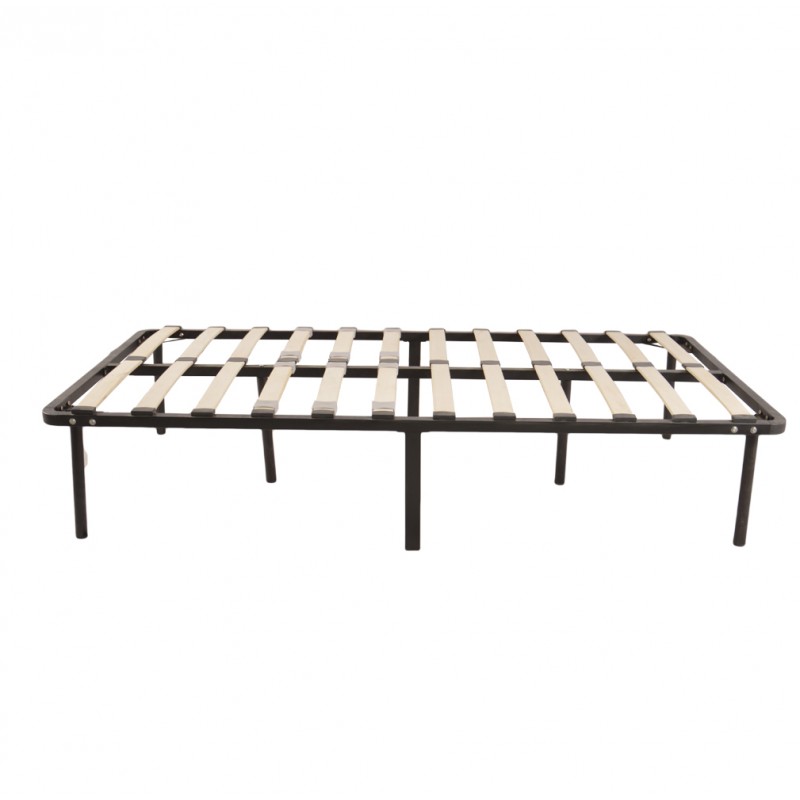 Wooden Bed Slat and Metal Iron Stand Twin Size Iron Bed 74"x 38"x 14