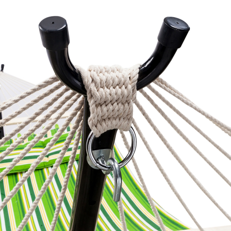 Double Fabric Hammock With Pillow Spreader Bar Polyester Alimart