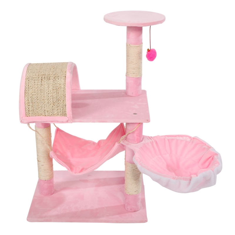 32" Pink Cat Tree Tower Condo Furniture Scratch Post Kitty Pet House