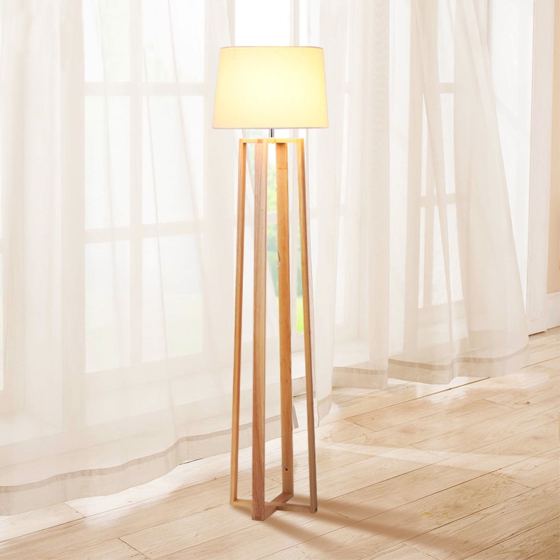 Simple Warm and Sweet Bedroom Creativity Wood Floor Lamp Alimart