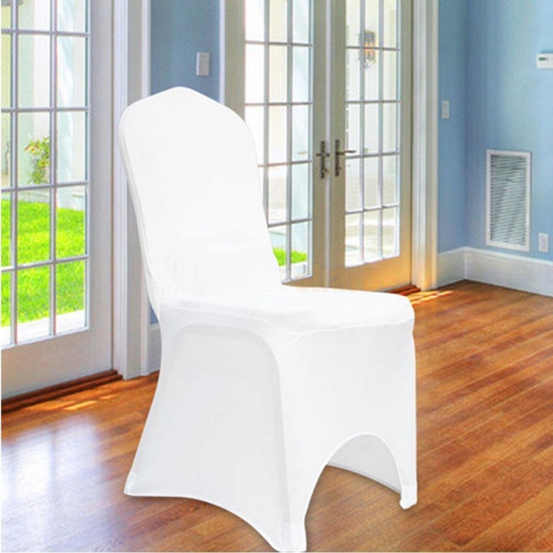 Chair Covers 100pcs Elastic Face Arch Polyester Spandex White Alimart