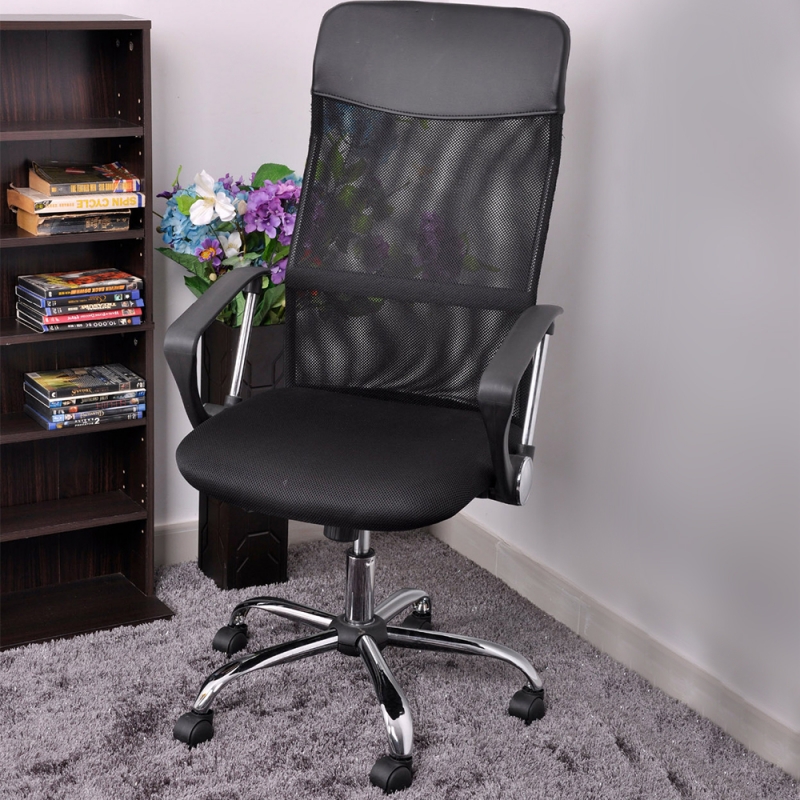 Danas Steel Fivestar Feet Mesh Chair Home Office Room Use Black Alimart