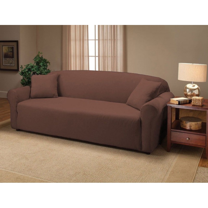 Stretch Slipcover 3Seat Chocolate Sofa Cover Alimart