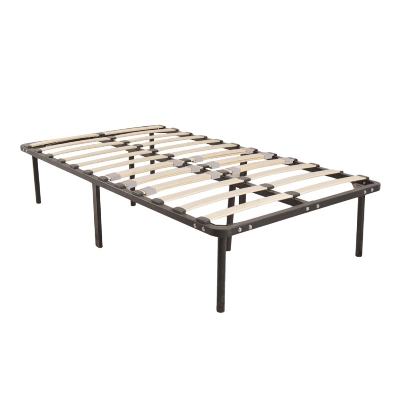 Wooden Bed Slat and Metal Iron Stand Twin Size Iron Bed 74"x 38"x 14