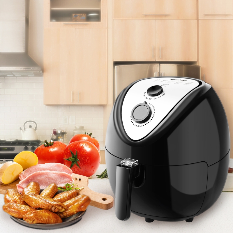 ZOKOP 1800W 5.3L Electric Large Deep Air Fryer Timer Temperature