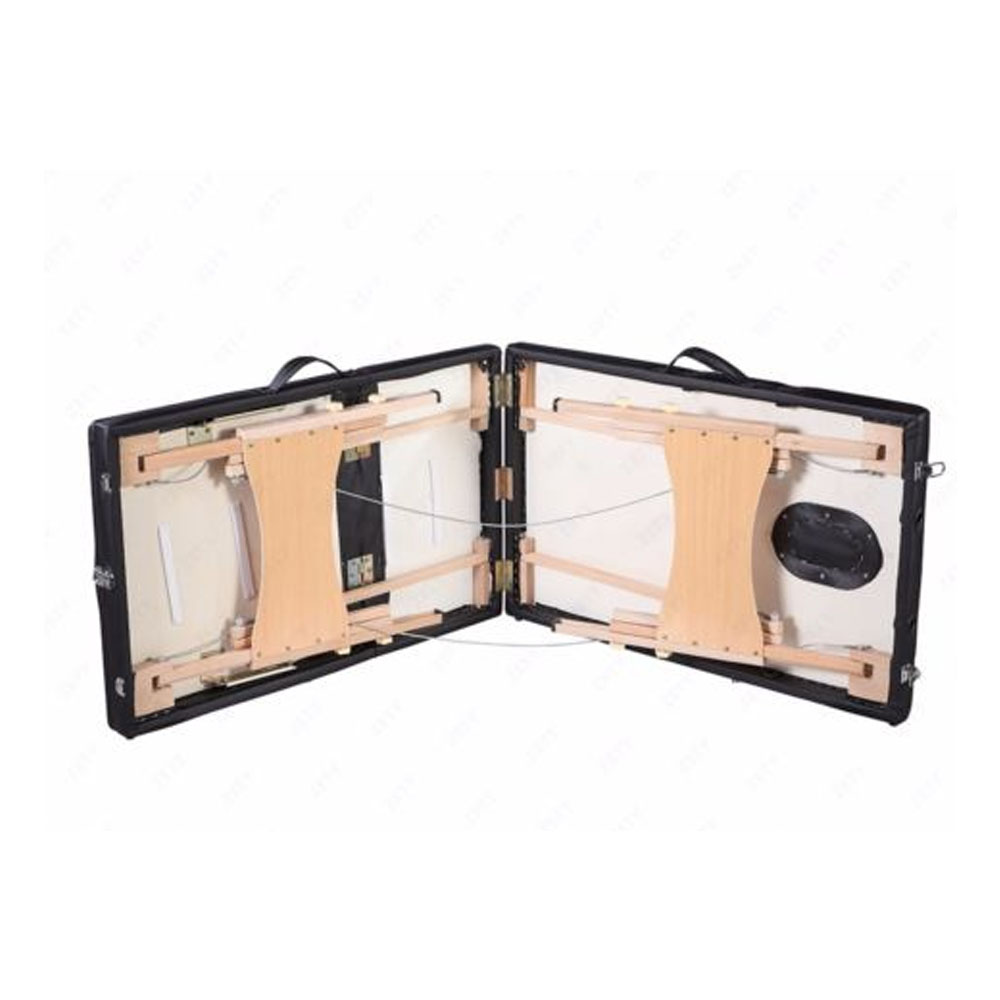 SPA Bodybuilding Massage Table Set 3 Sections Folding Portable Black