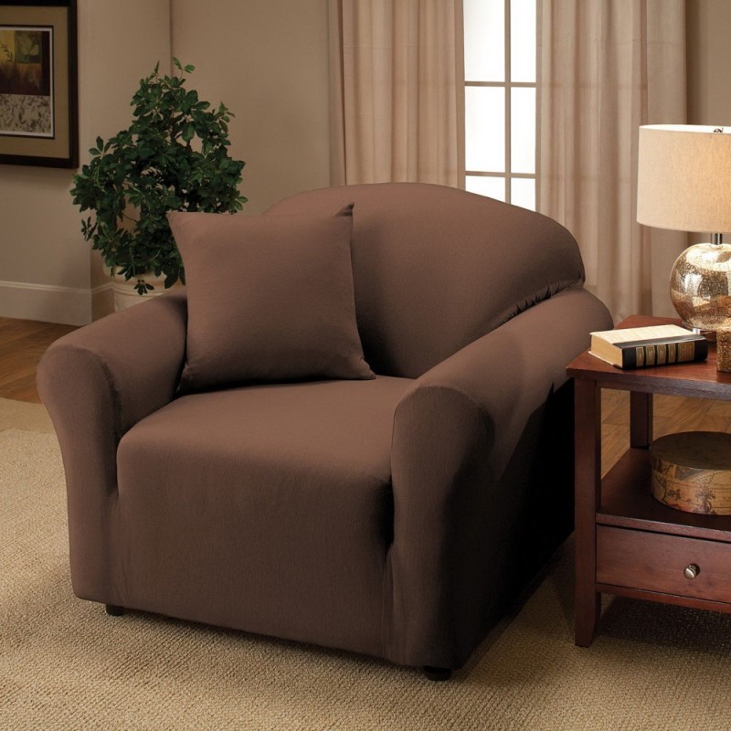 Sofa Cover Stretch Slipcover Single Seat Chocolate Alimart
