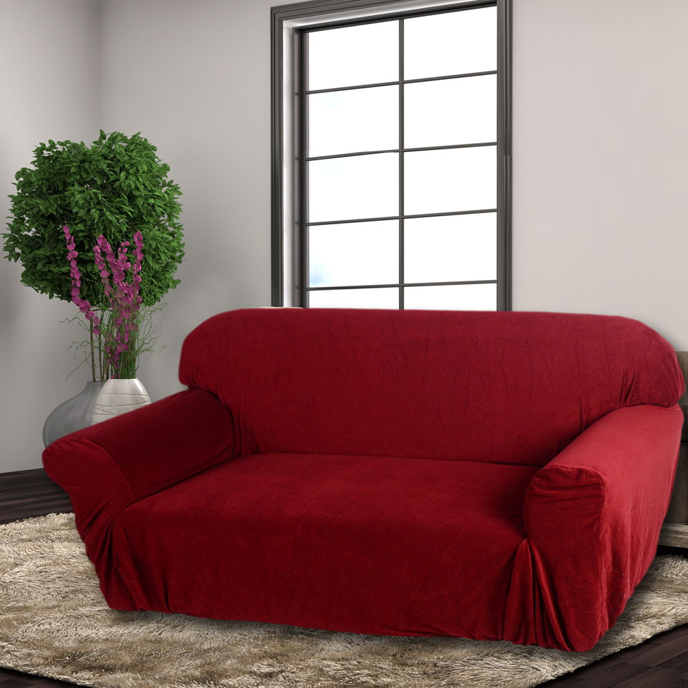 Sofa Cover Stretch Slipcover 3Seat Wine Red Alimart