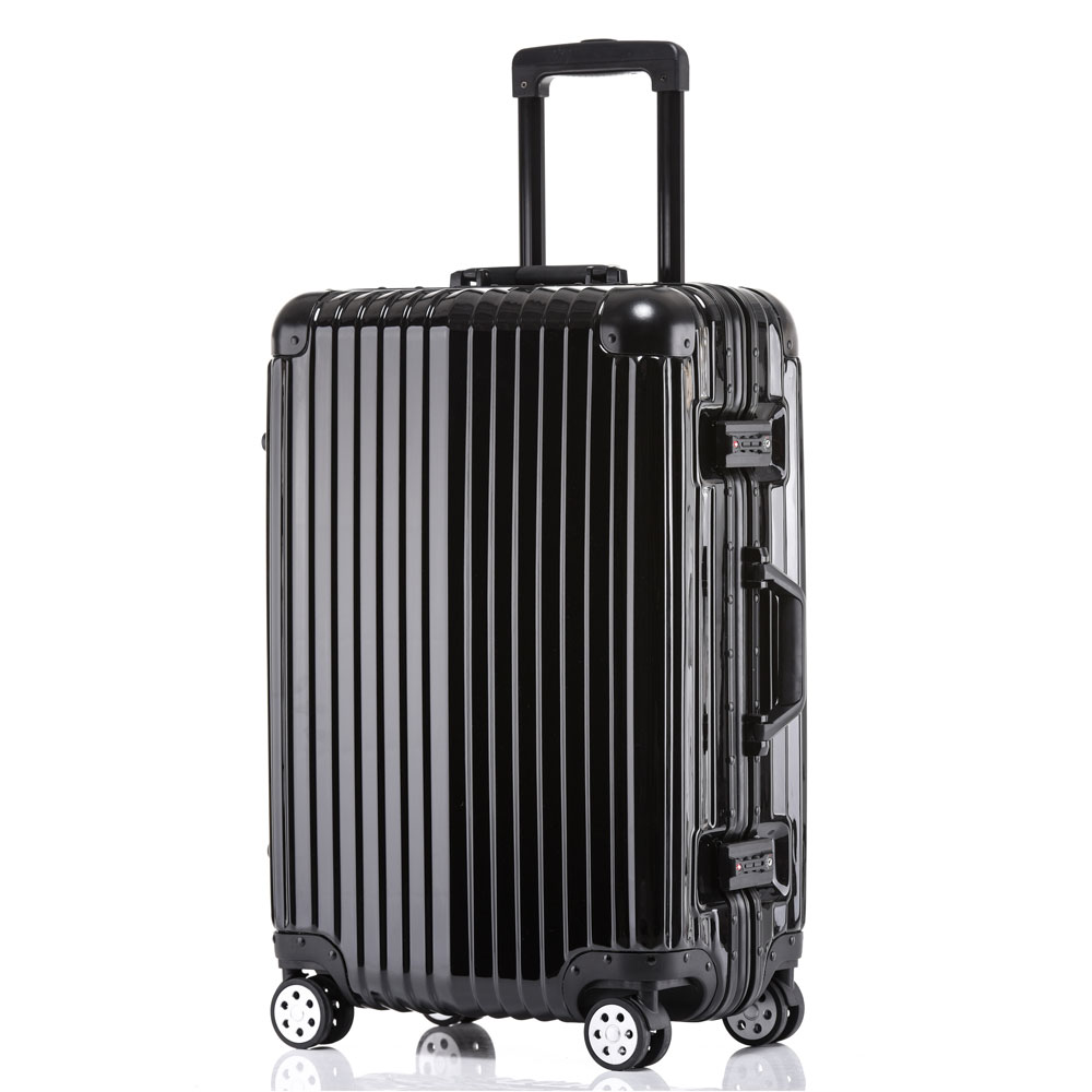 24" Aluminum Frame Trolley Case Black - Alimart