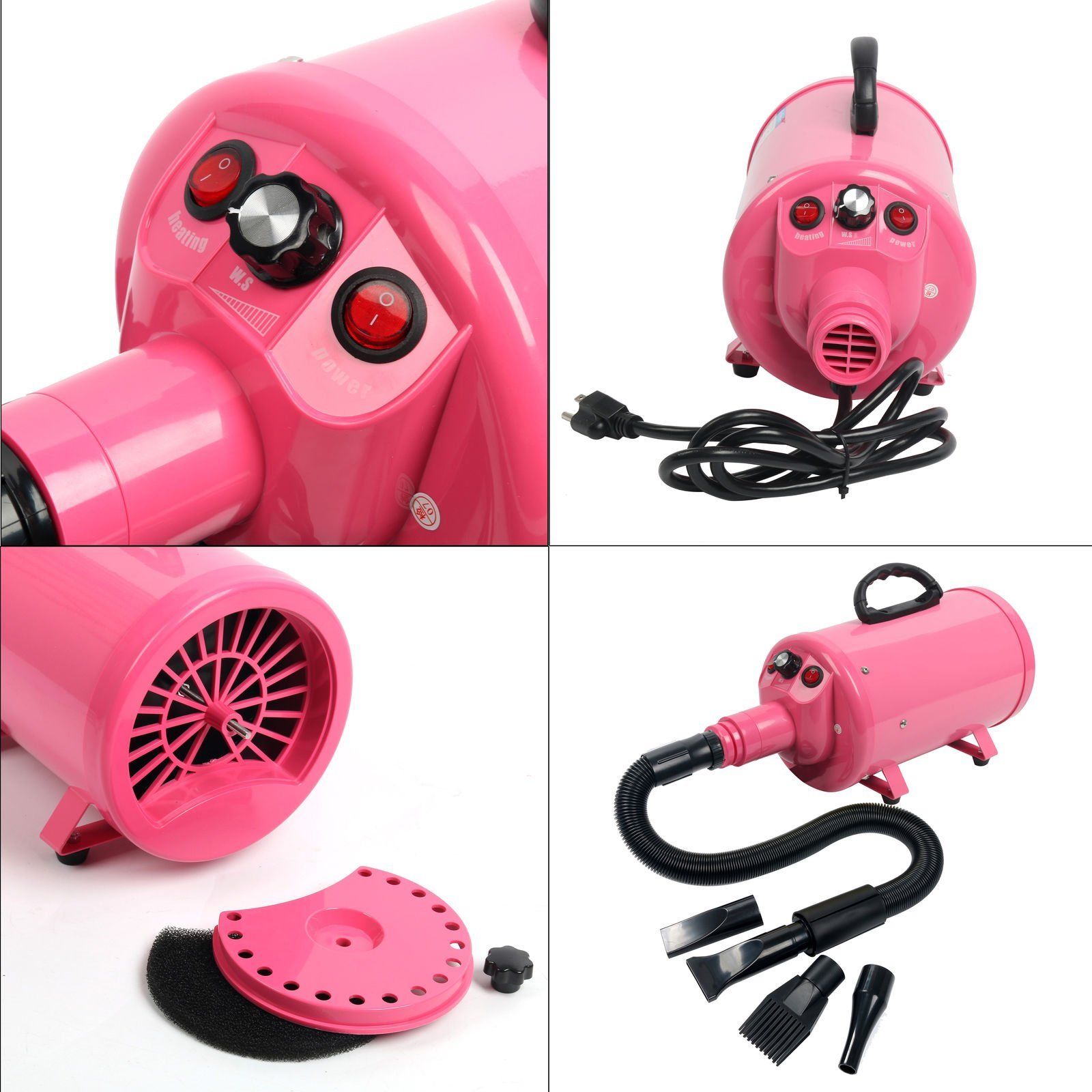 2800W Portable Dog Cat Pet Groomming Blow Hair Dryer Quick Draw 120V