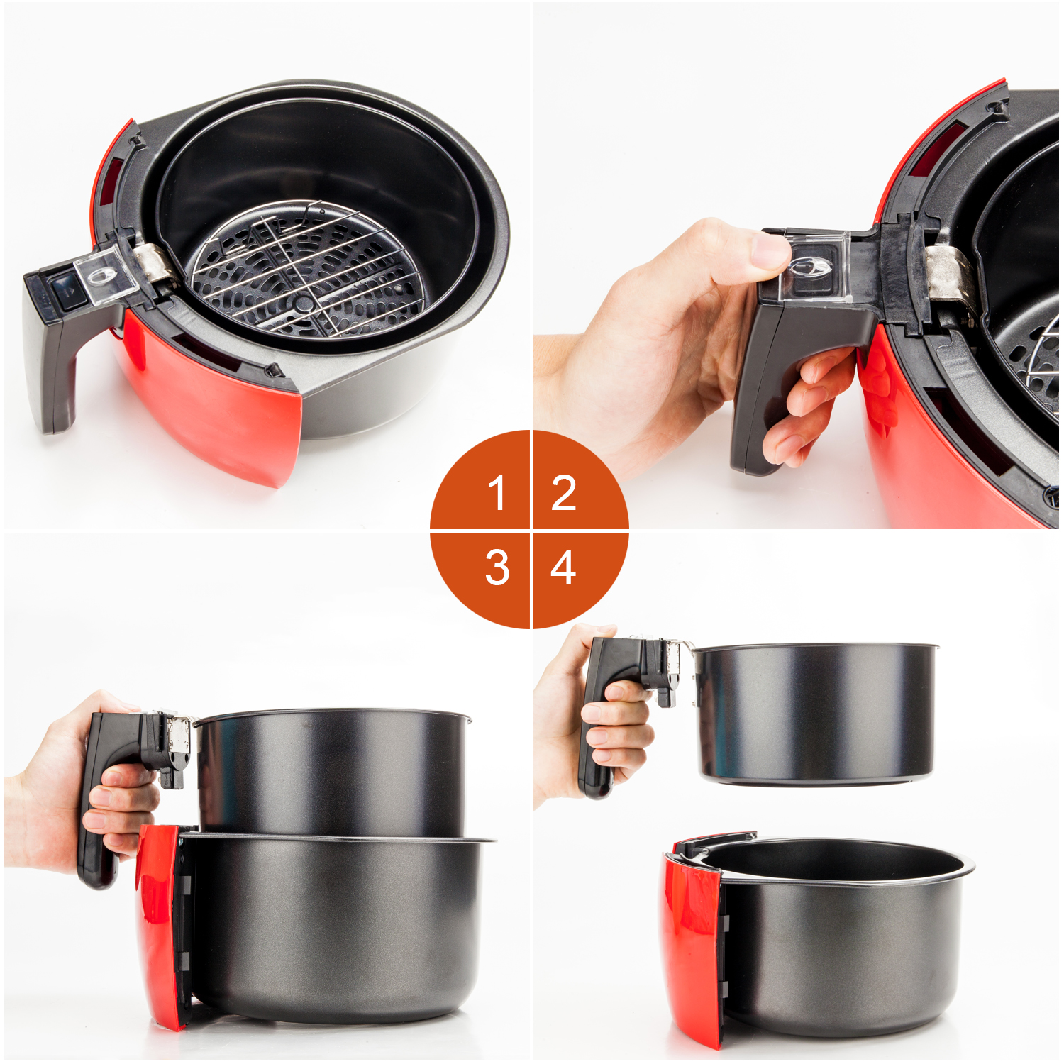 ZOKOP KAF1300P1 1500W 120V 2.7L Electric Air Fryer Red Alimart