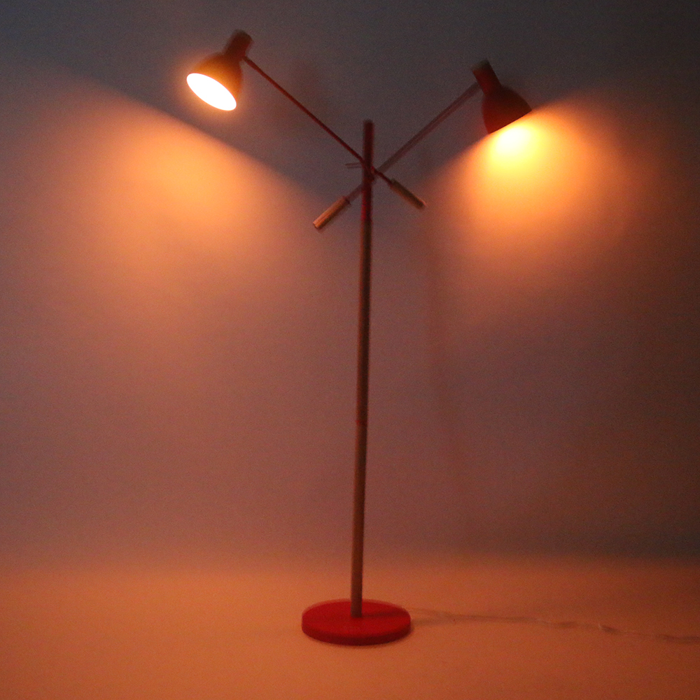 Modern Simple Originality Dualhead Floor Lamp Red US Standard Alimart
